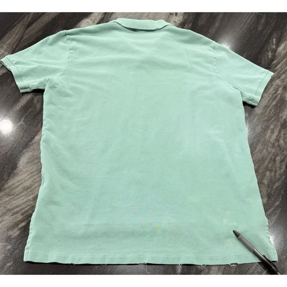 Vintage Polo Ralph Lauren Mens XL Mint Green Polo Shirt Distressed Purple Pony